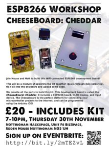Flyer for the CheeseBoard: Cheddar Workshop