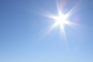 The sun on a blue sky