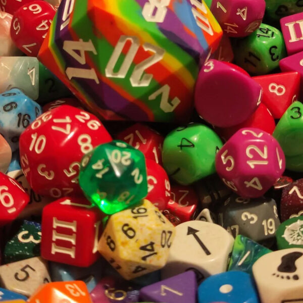 Colourful polyhedral dice